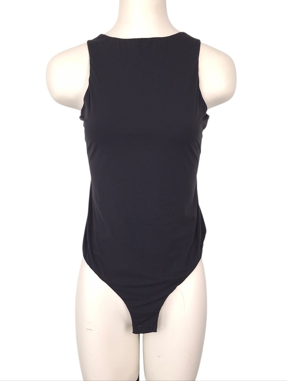 Skims Fits Everybody High Neck Bodysuit stretch minimalist it girl thong black